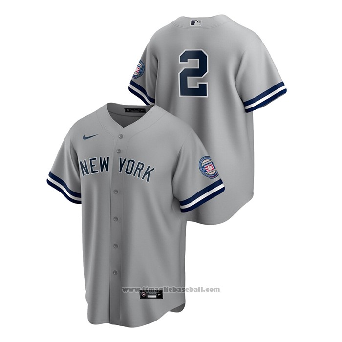 Maglia Baseball Uomo New York Yankees Derek Jeter 2020 Hall Of Fame Induction Replica Grigio